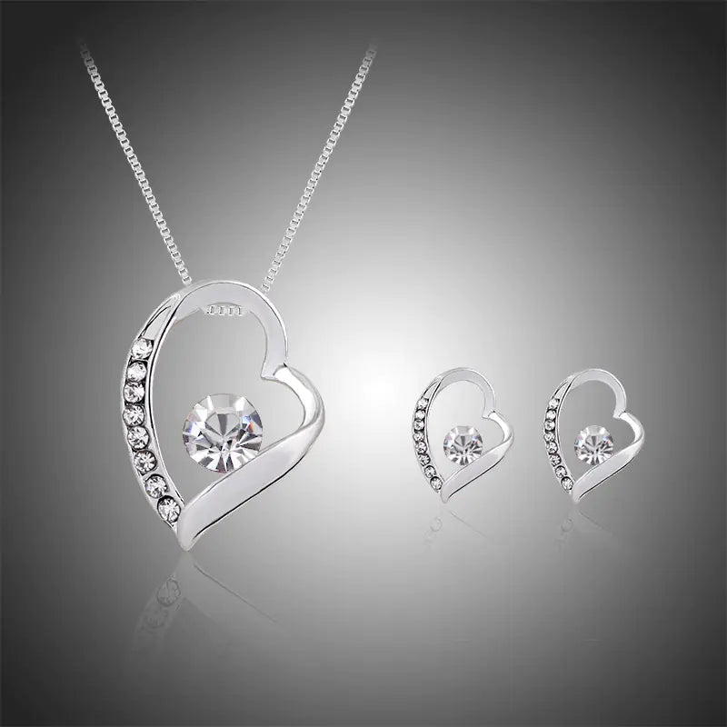 Heart Necklace and Earring Set