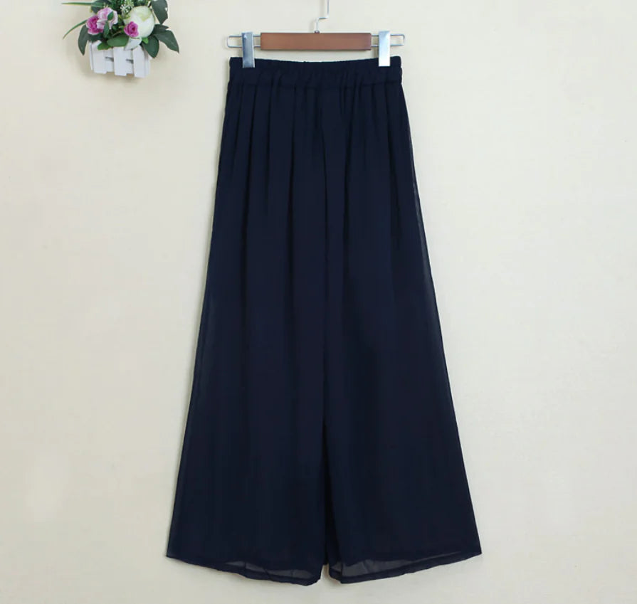 Chiffon Long Pants Skirt - Fashion Palazzo Pants