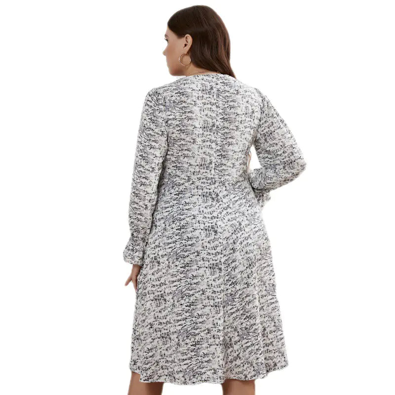 Summer V-Neck Long Sleeve Dress - Elegant Casual Dress