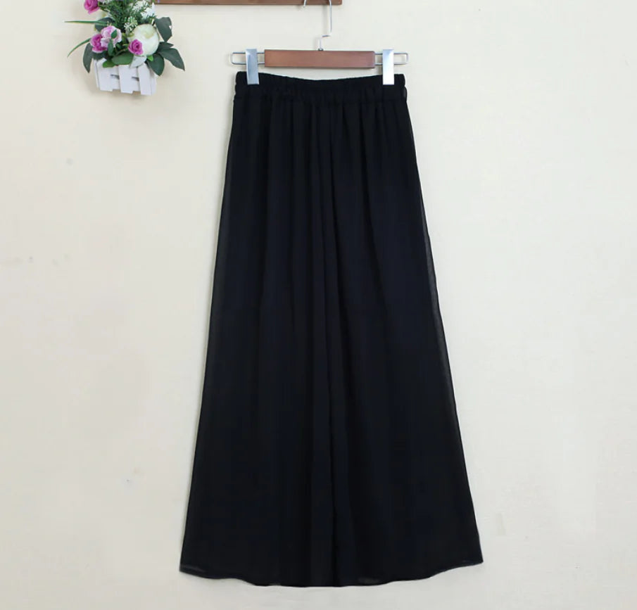 Chiffon Long Pants Skirt - Fashion Palazzo Pants