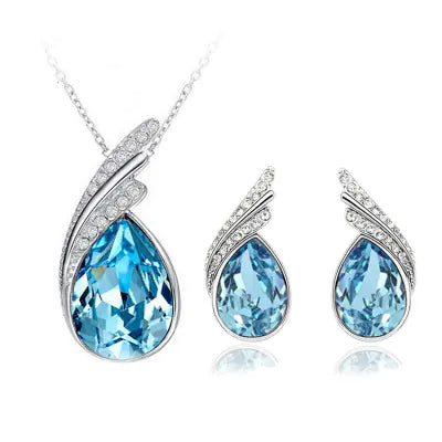 Crystal Earring and Necklace Jewelry Set
