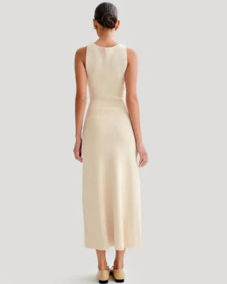 Elegant Knitted Sleeveless Long Dress - Maxi Dress