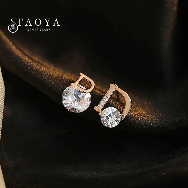 Simple Shiny Asymmetric Earrings - Women's Party Jewelry