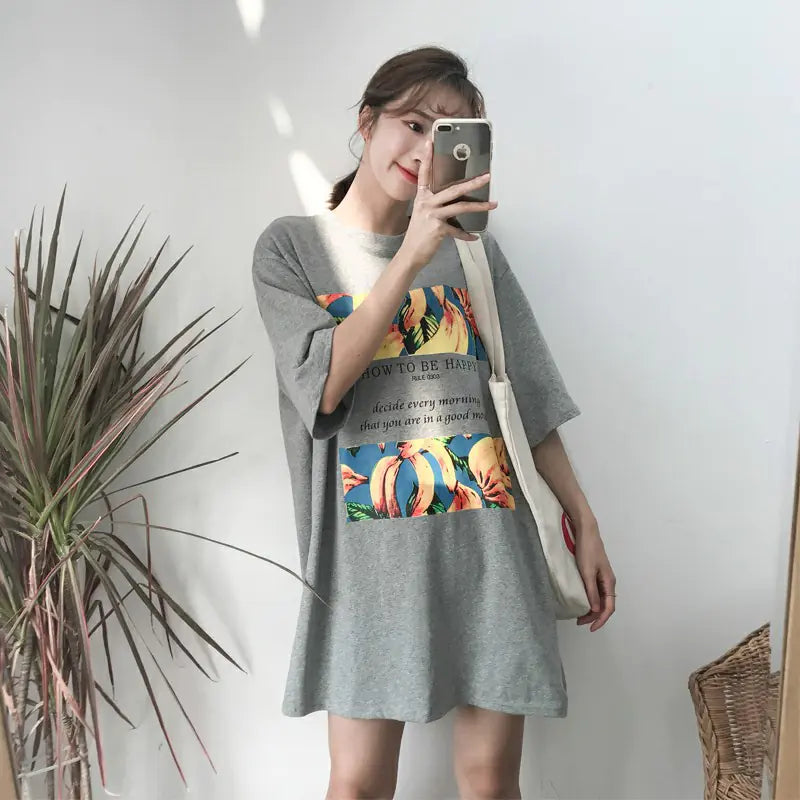 Banana Print Layering T-Shirt - Fun Graphic Tee