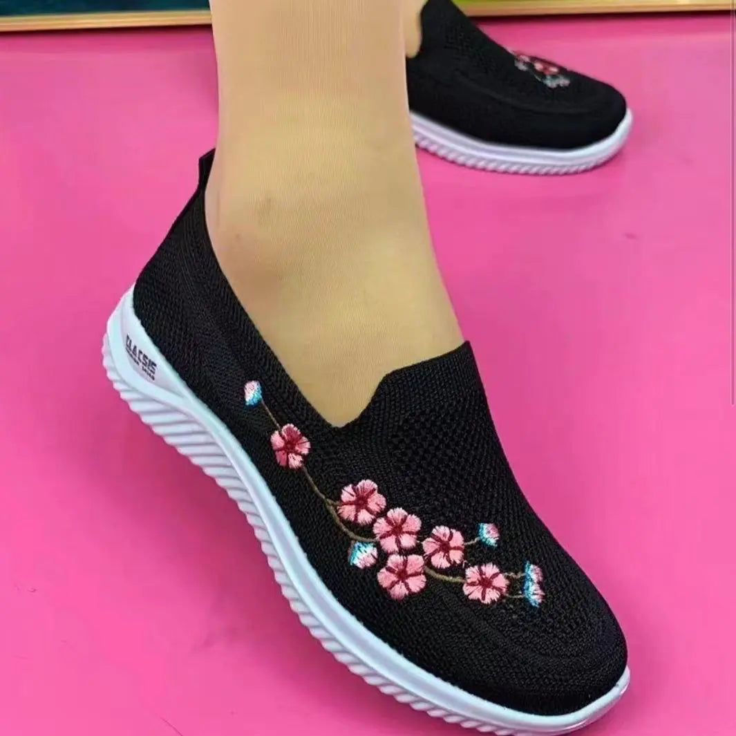 Breathable Mesh Walking Shoes - Women's Casual Slip-On Sneakers
