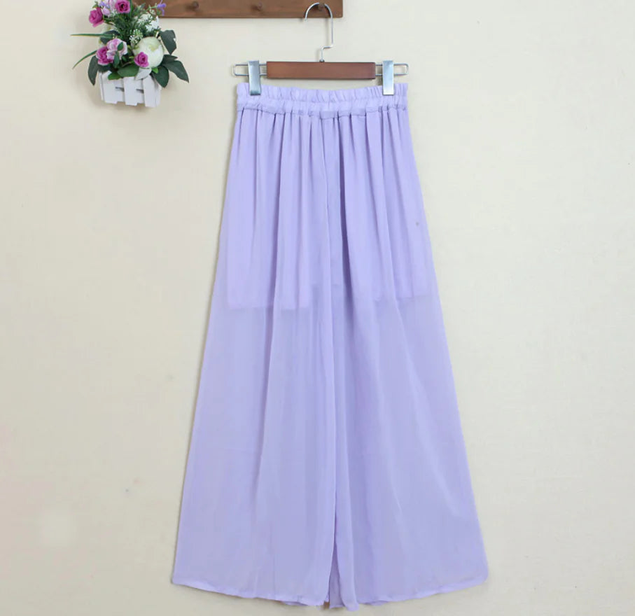 Chiffon Long Pants Skirt - Fashion Palazzo Pants