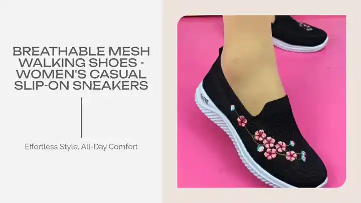 Breathable Mesh Walking Shoes - Women's Casual Slip-On Sneakers by@Outfy