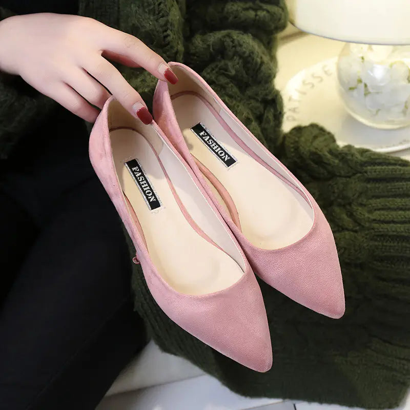Casual Suede Flat Shoes - Non-Slip Comfort Flats for Moms