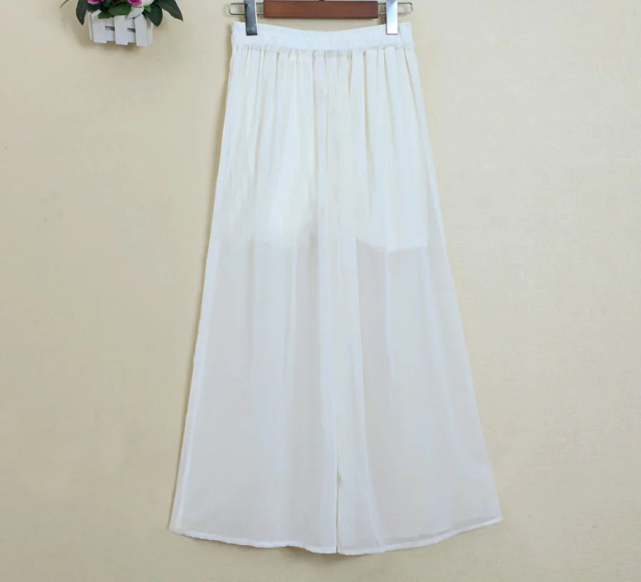 Chiffon Long Pants Skirt - Fashion Palazzo Pants
