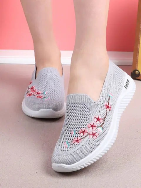Breathable Mesh Walking Shoes - Women's Casual Slip-On Sneakers